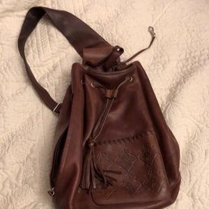 Sundance brown leather sling purse